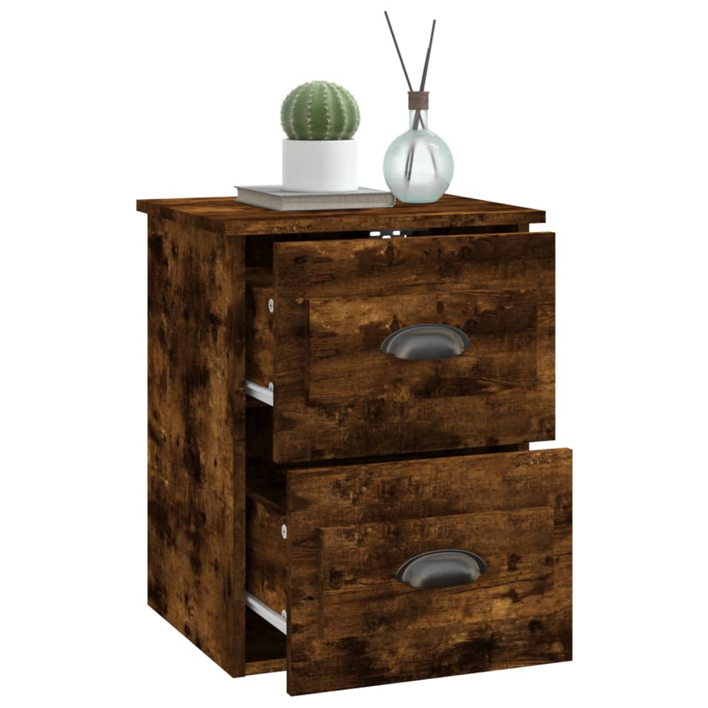 Wall-mounted nightstands, 2 pcs., smoky, 41.5x36x53cm