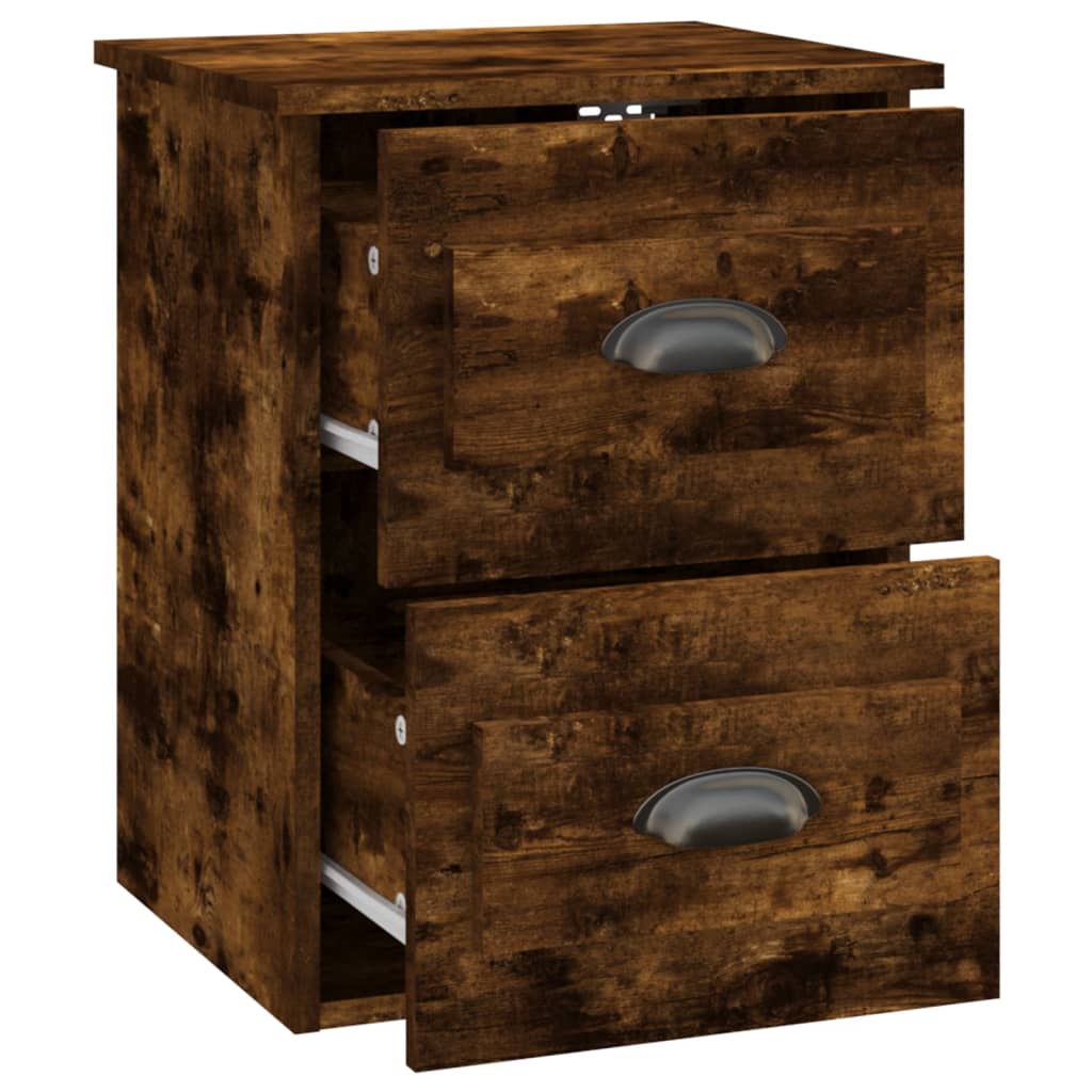 Wall-mounted nightstands, 2 pcs., smoky, 41.5x36x53cm