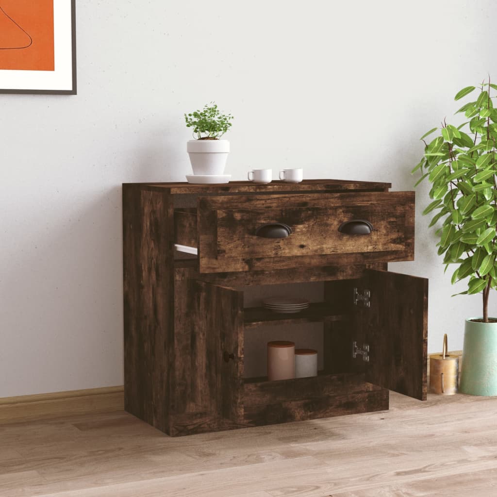 Šoninė spintelė, dūminio ąžuolo, 70x35,5x67,5cm, mediena