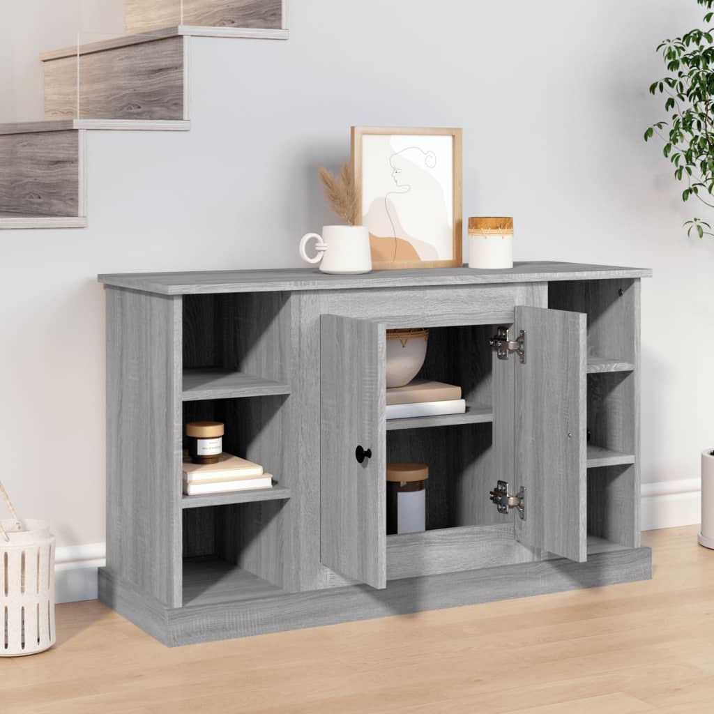 Sideboard, grey oak, 100x35.5x60cm, engineered wood