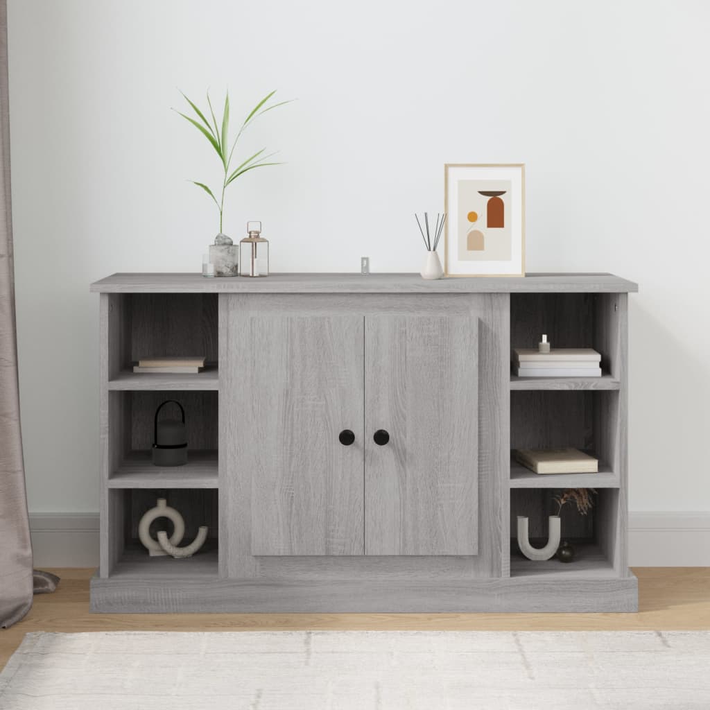 Sideboard, grey oak, 100x35.5x60cm, engineered wood