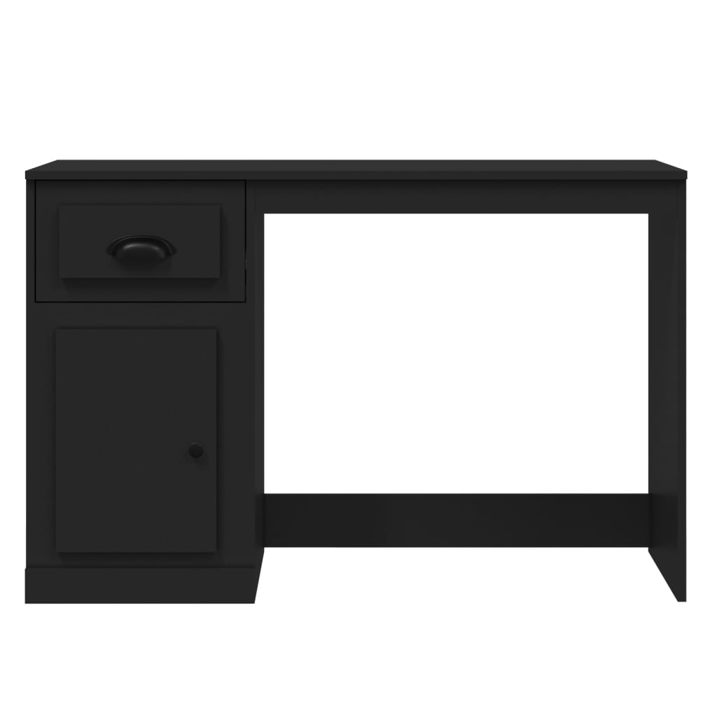 Writing desk with a drawer, black, 115x50x75cm, wood
