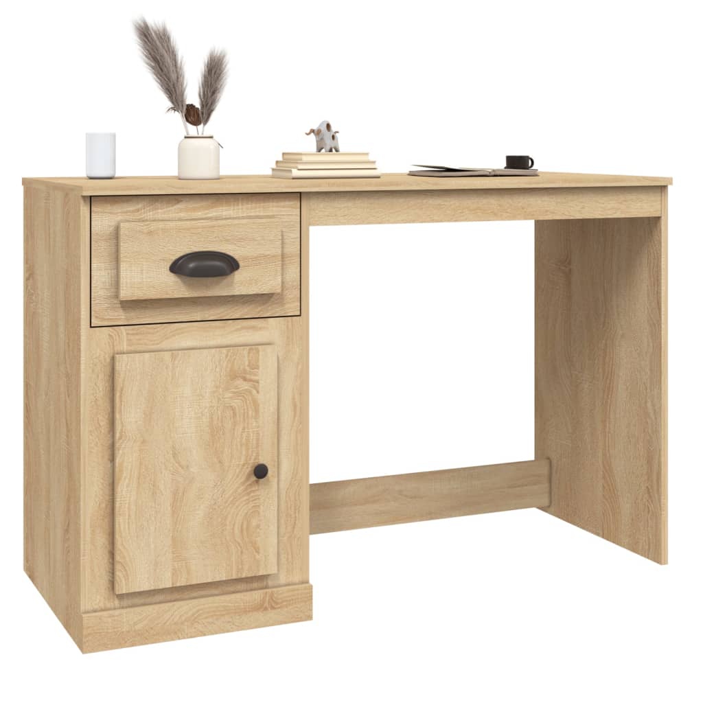 Desk with drawer, oak, 115x50x75cm, wood