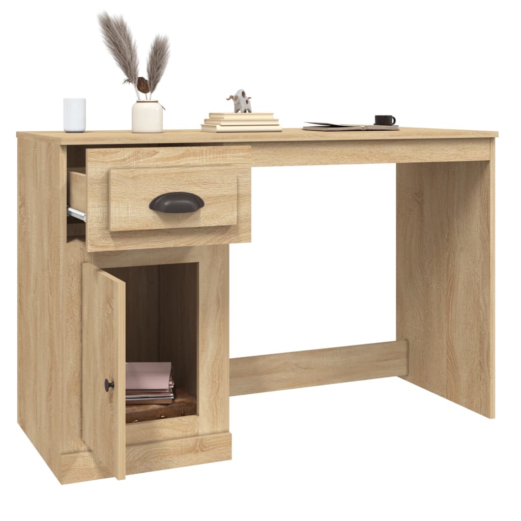 Desk with drawer, oak, 115x50x75cm, wood