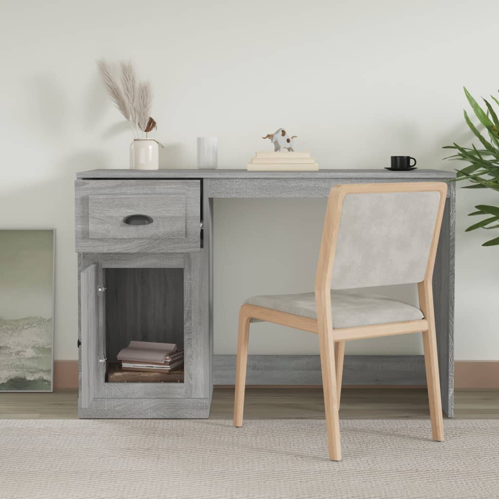 Desk, gray oak, 115x50x75cm, wood