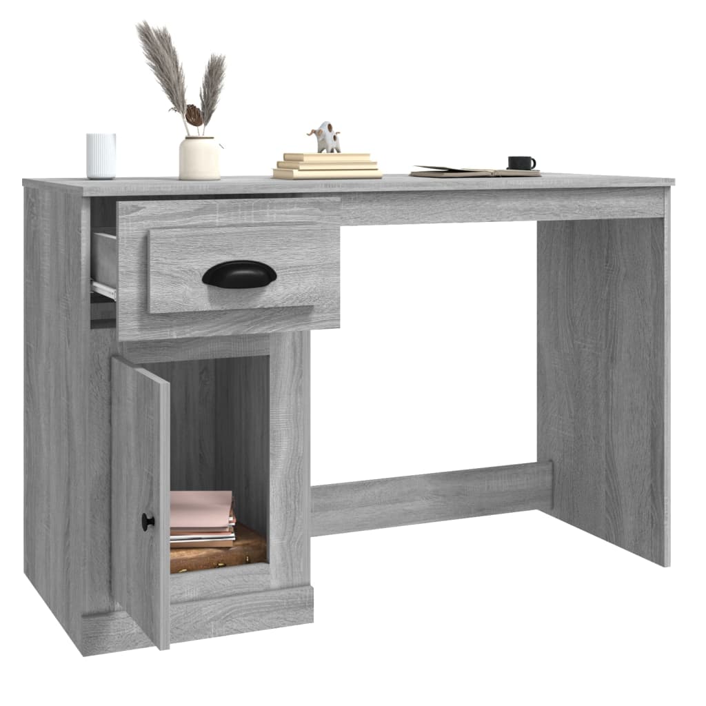 Desk, gray oak, 115x50x75cm, wood