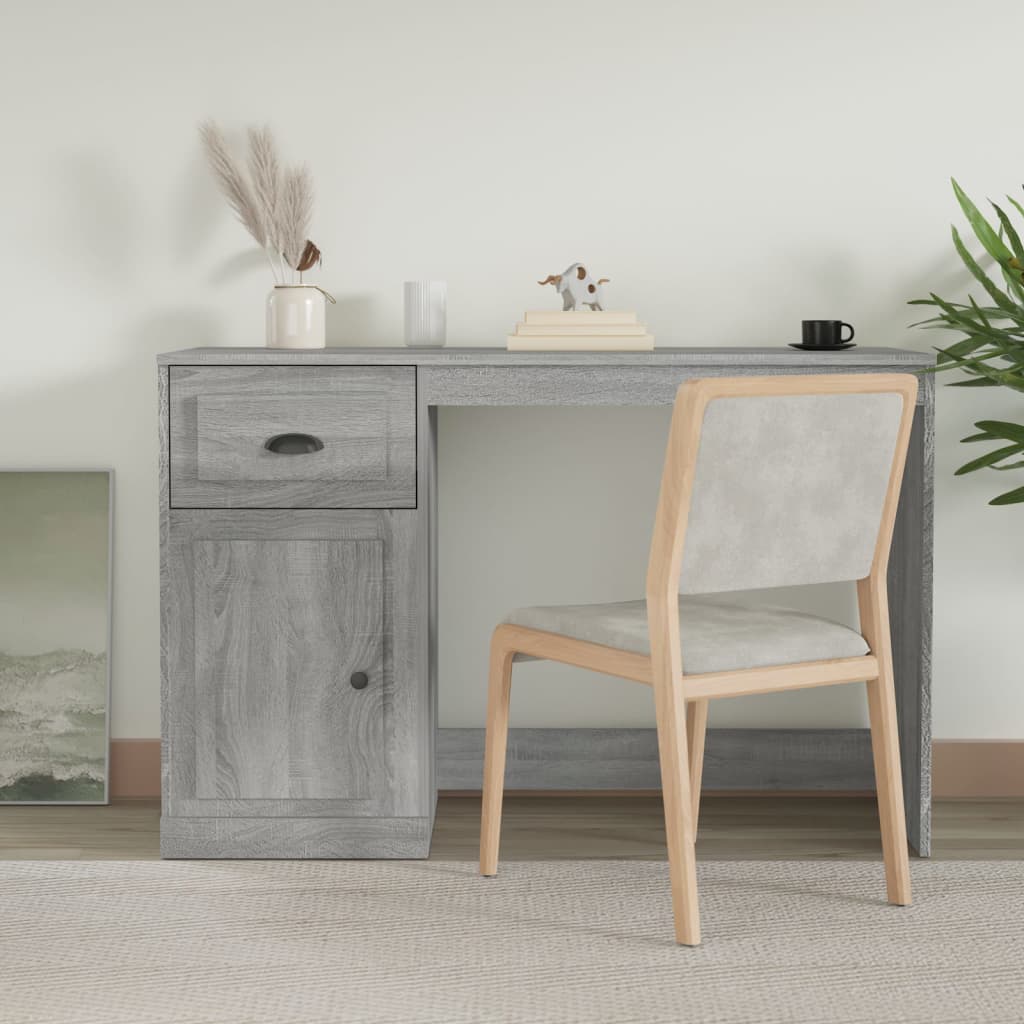Desk, gray oak, 115x50x75cm, wood