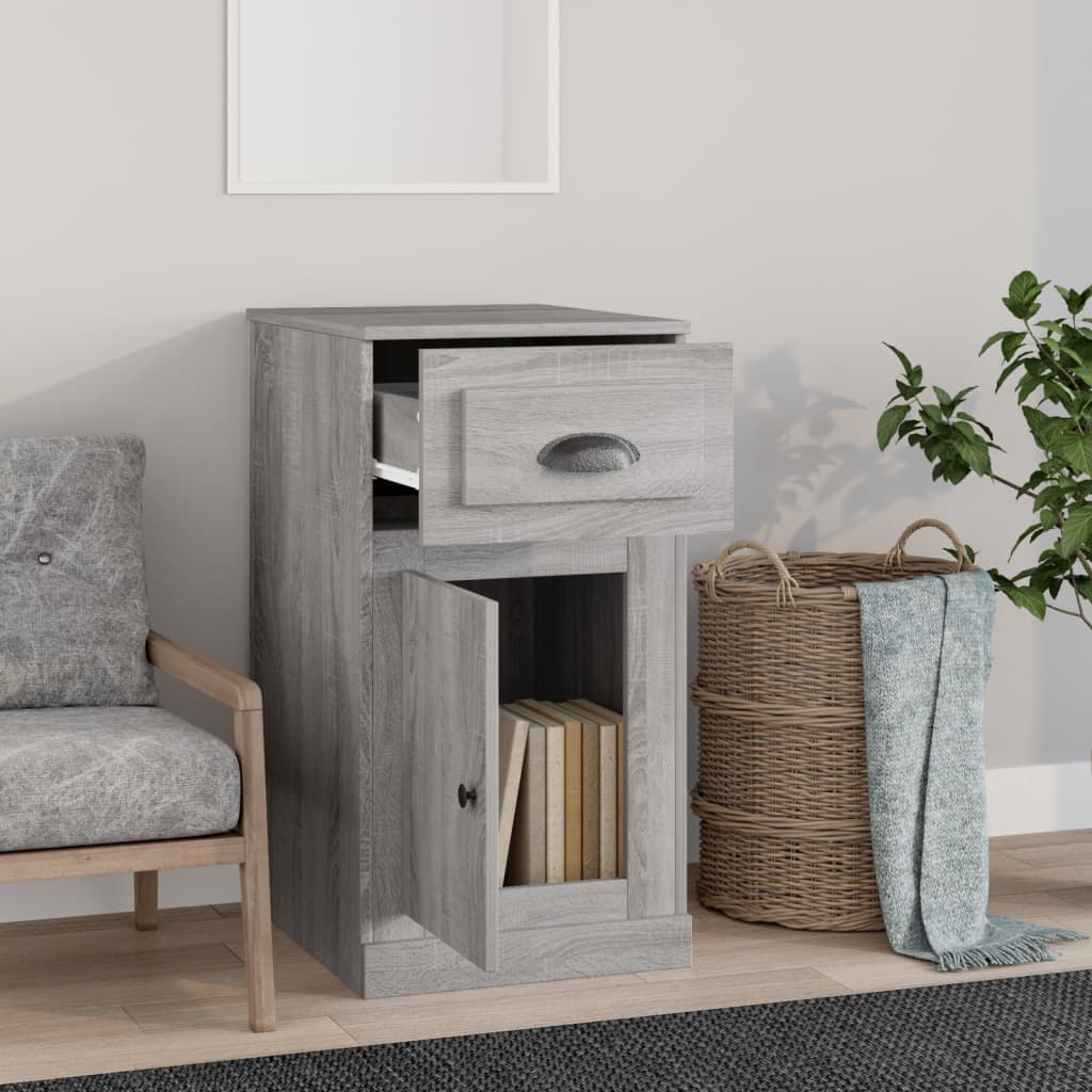Side cabinet with drawer, concrete grey, 40x50x75cm, wood