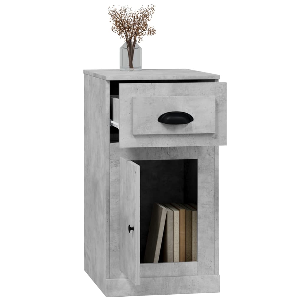 Side cabinet with drawer, concrete grey, 40x50x75cm, wood