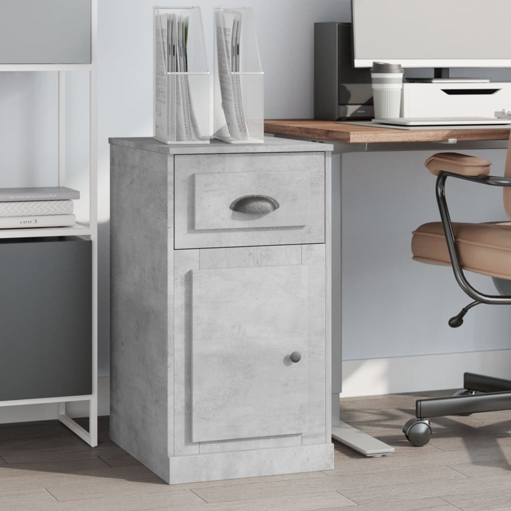 Side cabinet with drawer, concrete grey, 40x50x75cm, wood