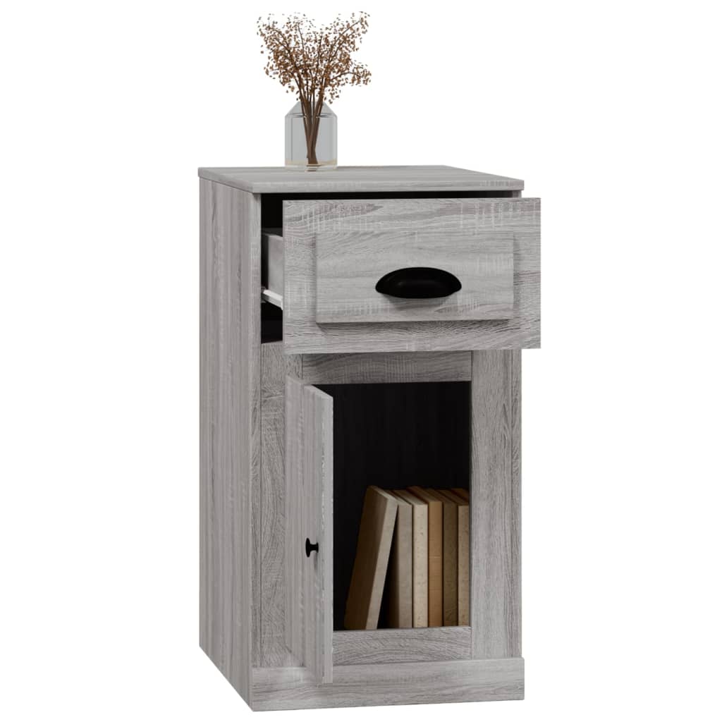 Sideboard with drawer, gray oak, 40x50x75cm, wood