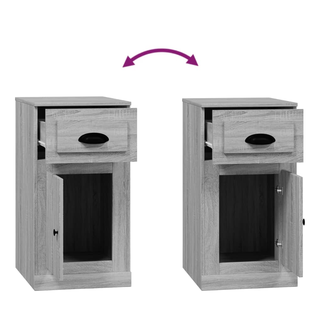 Sideboard with drawer, gray oak, 40x50x75cm, wood