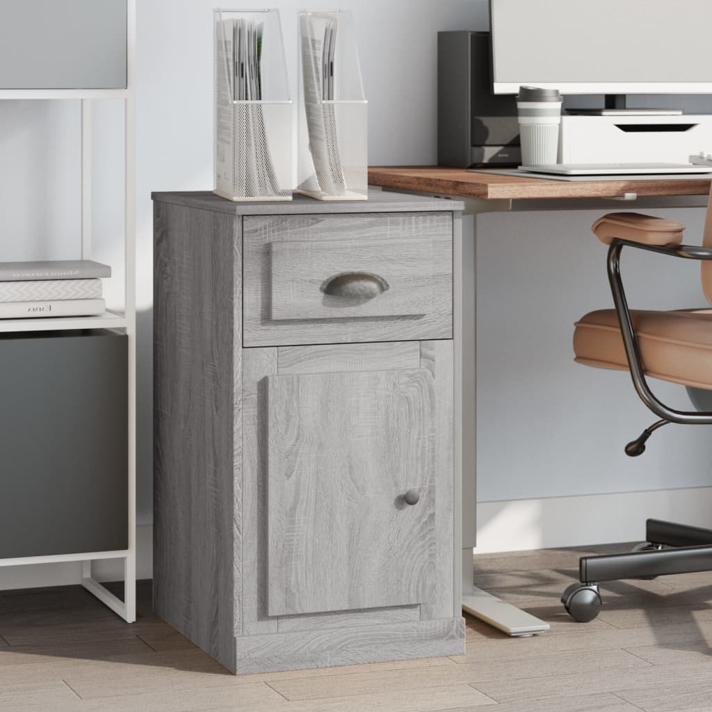 Sideboard with drawer, gray oak, 40x50x75cm, wood
