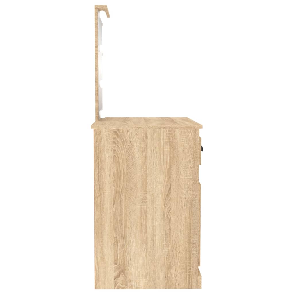 Kosmētikas galdiņš ar LED, ozolkoka, 90x50x132,5cm, koks