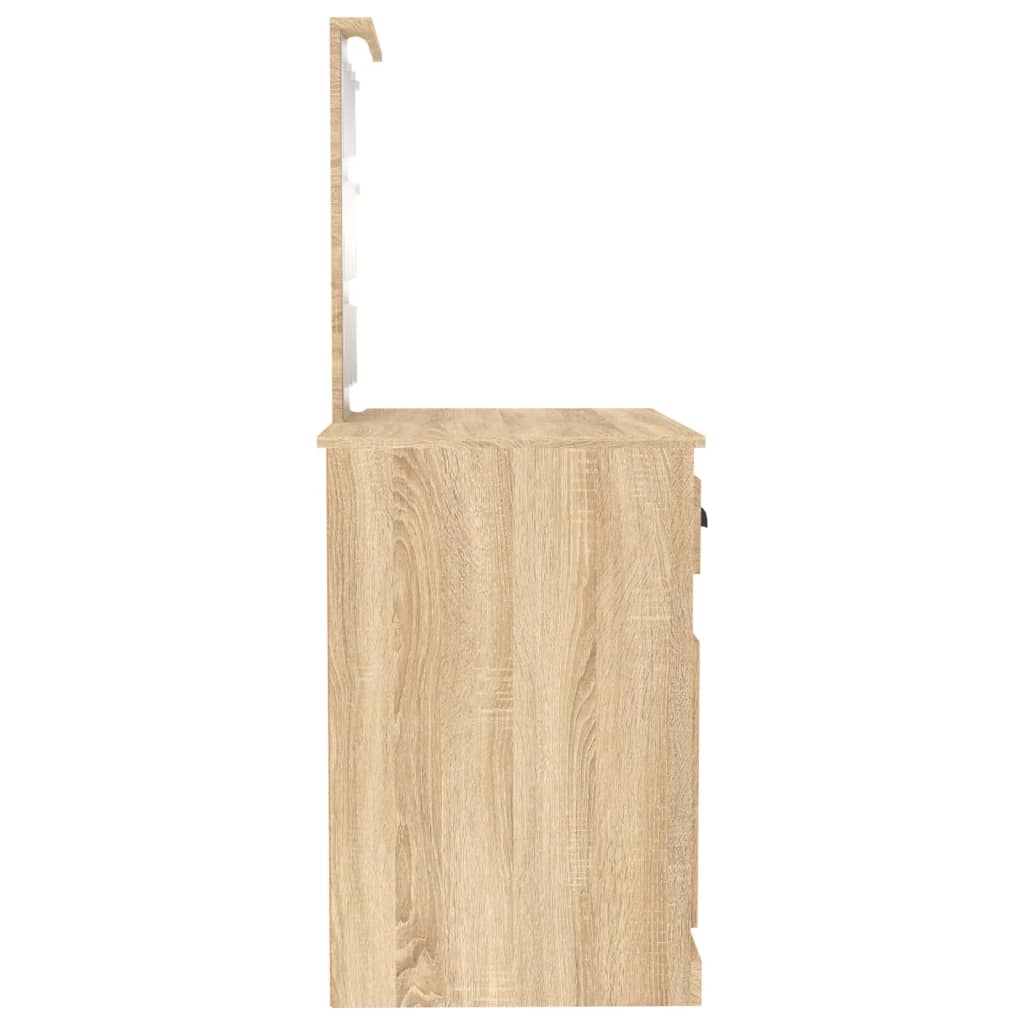 Kosmētikas galdiņš ar LED, ozolkoka, 90x50x132,5cm, koks