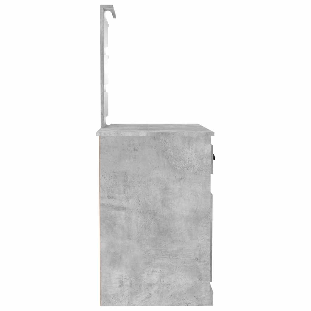 Kosmētikas galdiņš ar LED, pelēks, 90x50x132,5cm, koks