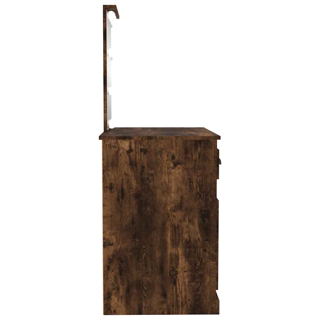 Kosmētikas galdiņš ar LED, ozolkoka, 90x50x132,5cm, koks