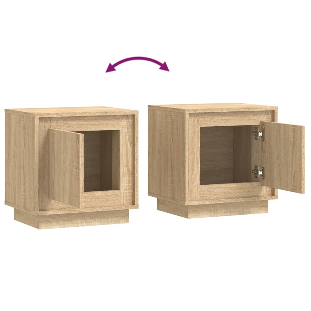 Nightstands, 2 pcs., oak, 44x35x45cm, treated wood
