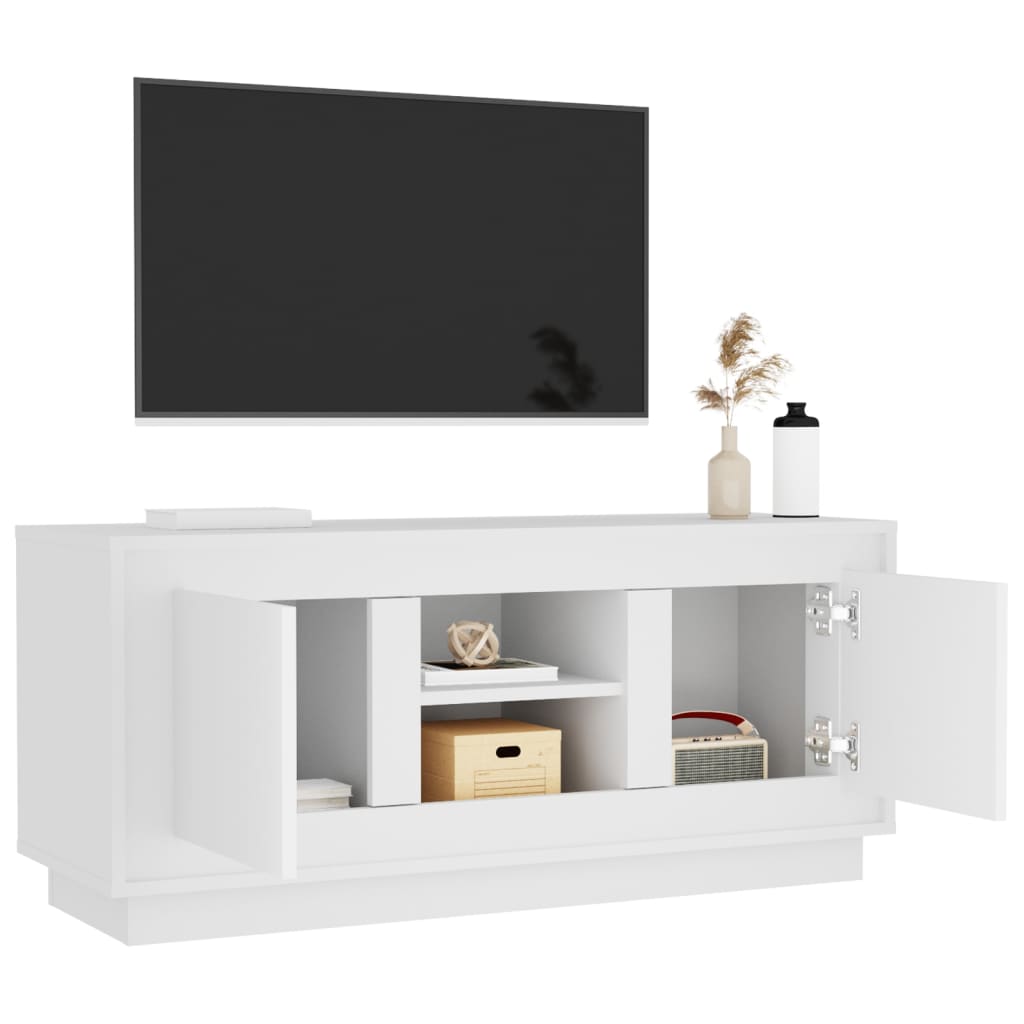 Televizora skapītis, balts, 102x35x45cm, koka