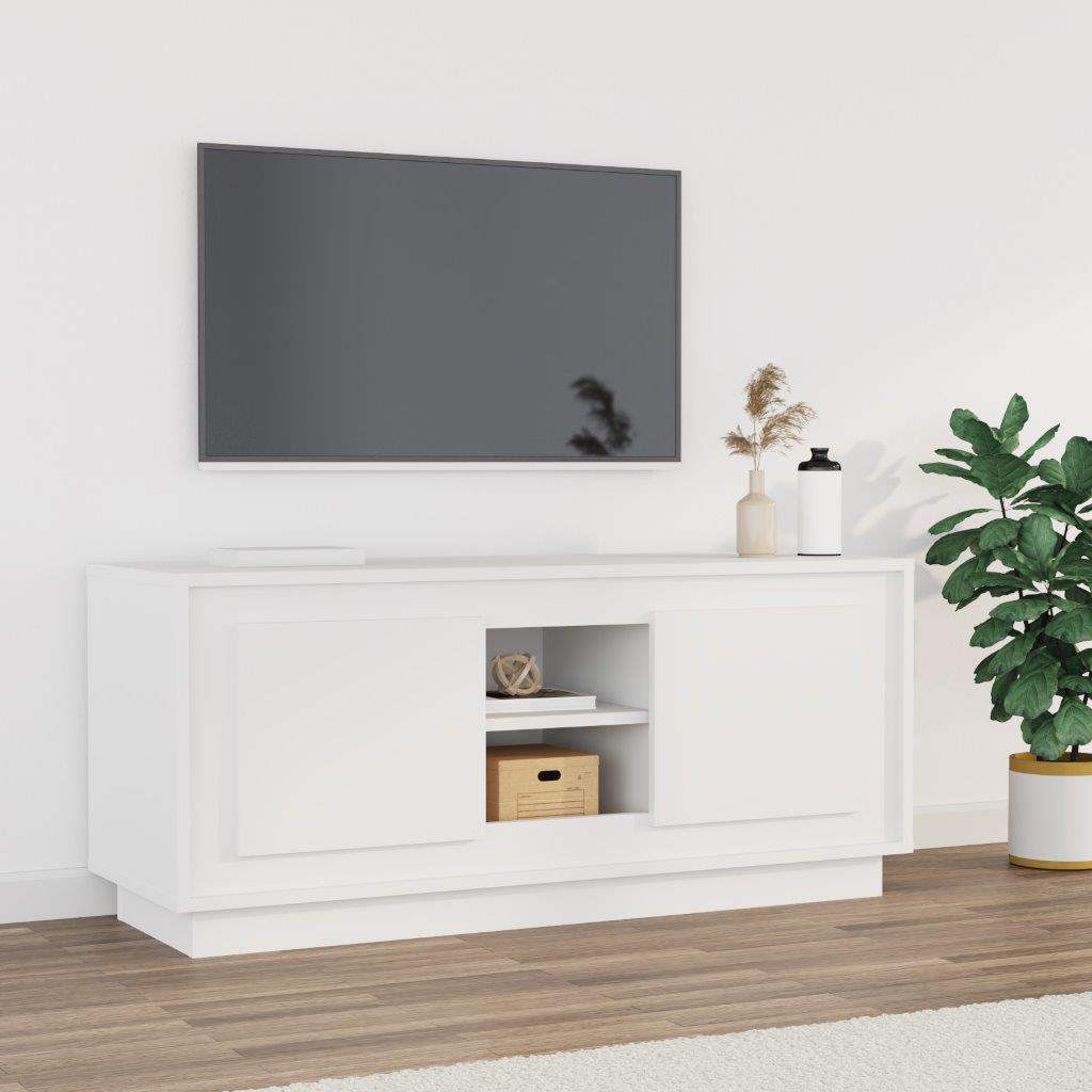 TV cabinet, white, 102x35x45cm, wood