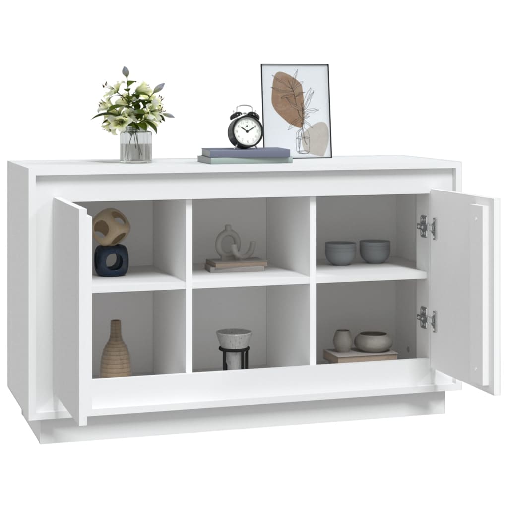 Side cabinet, white, 102x35x60cm, engineered wood
