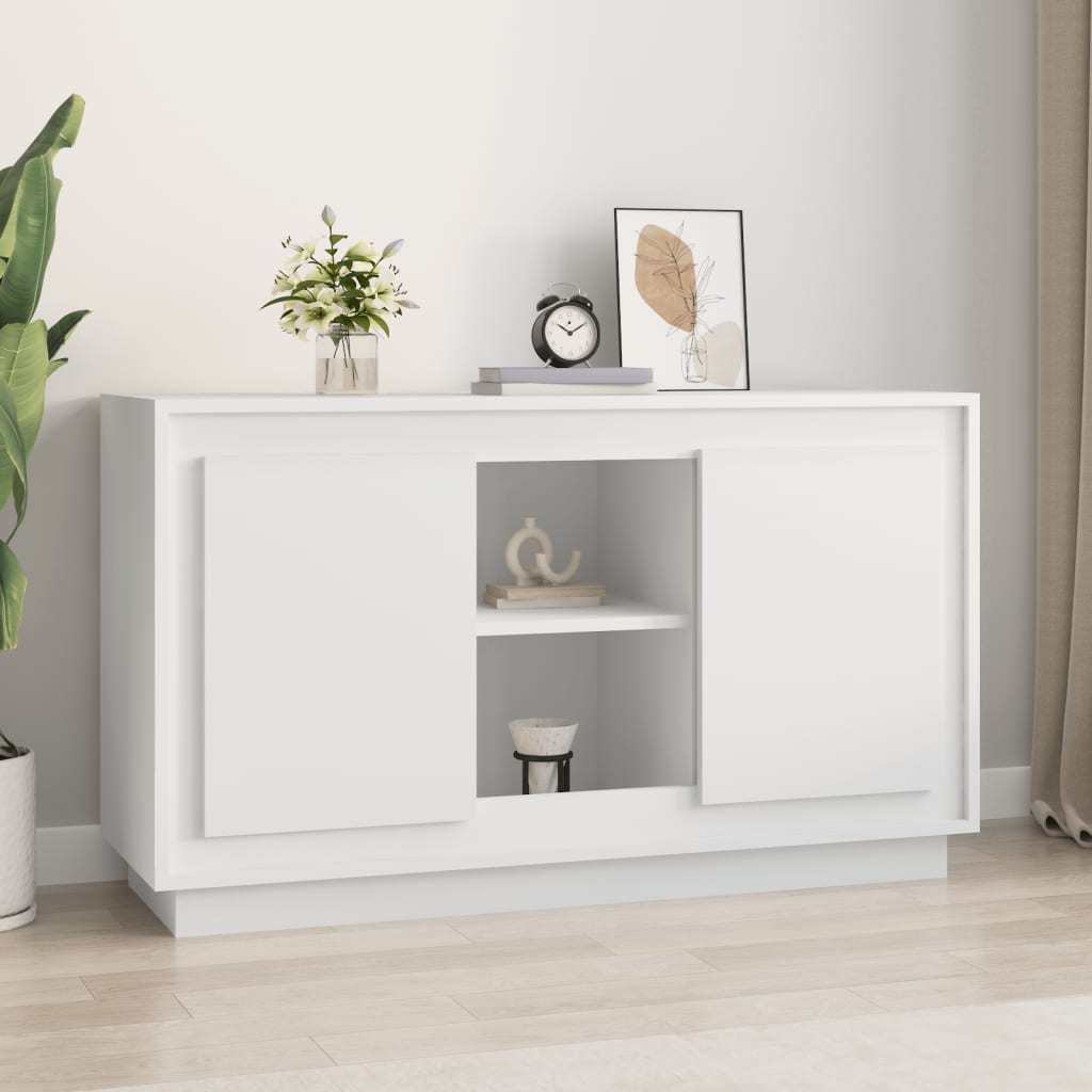Side cabinet, white, 102x35x60cm, engineered wood