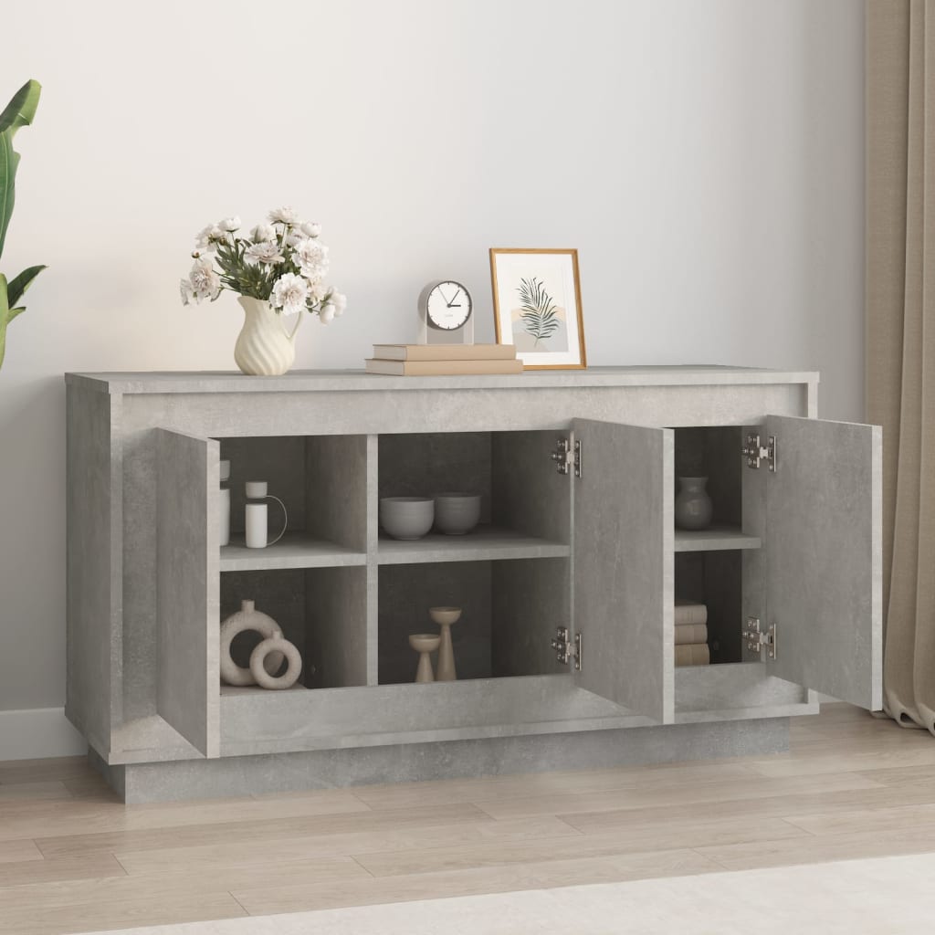 Šoninė spintelė, betono pilka, 102x35x55cm, apdirbta mediena