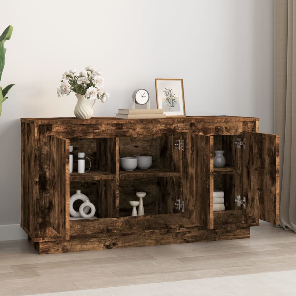 Sideboard, smoked oak, 102x35x55cm, engineered wood