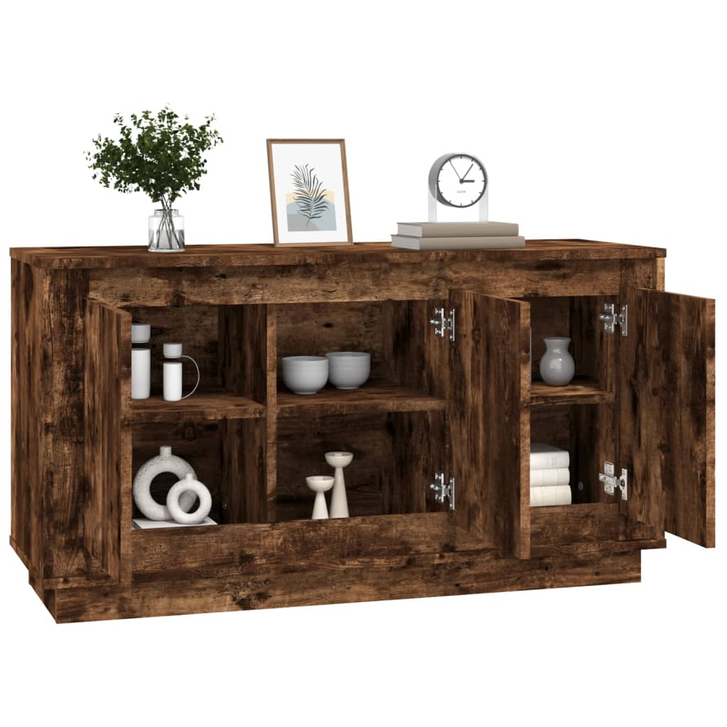 Sideboard, smoked oak, 102x35x55cm, engineered wood