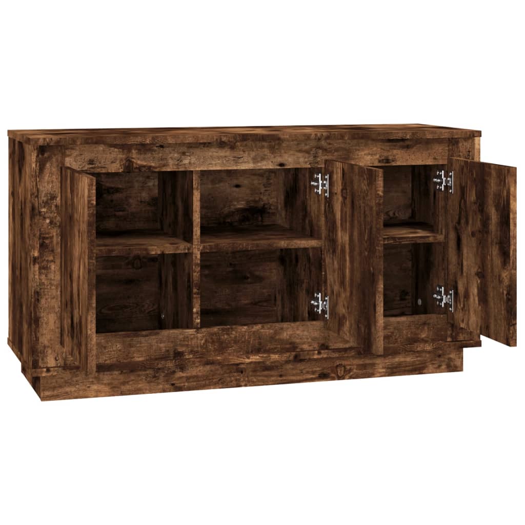 Sideboard, smoked oak, 102x35x55cm, engineered wood