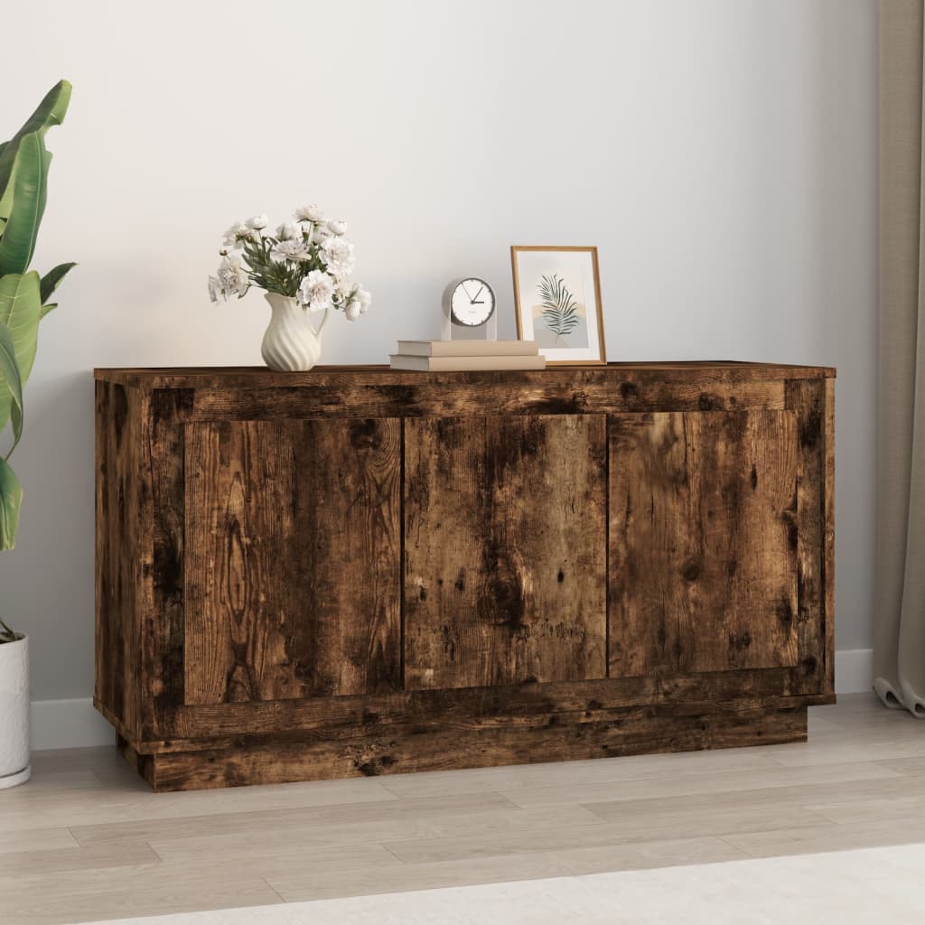 Sideboard, smoked oak, 102x35x55cm, engineered wood
