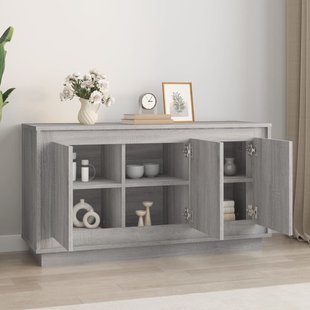 Sideboard, grey oak, 102x35x55cm, engineered wood