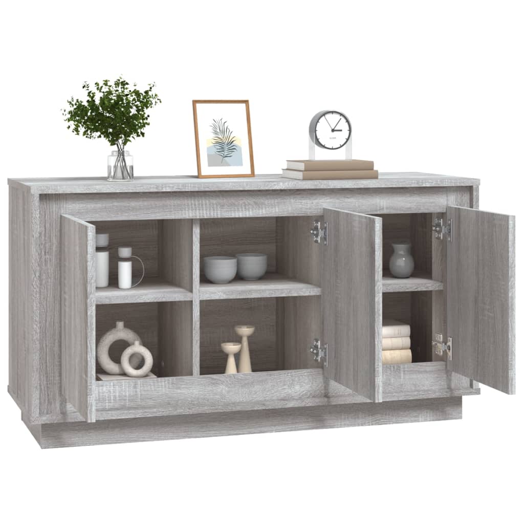 Sideboard, grey oak, 102x35x55cm, engineered wood