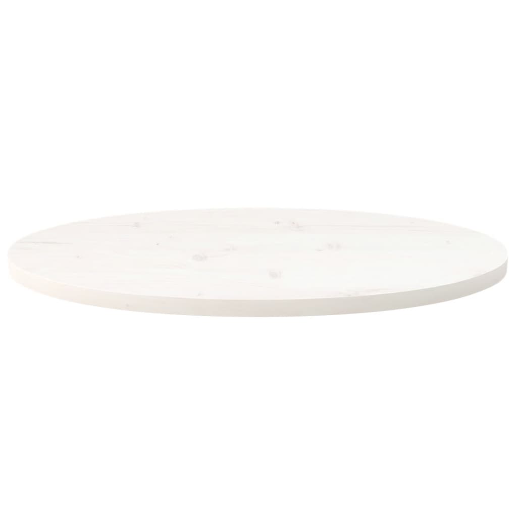 Tabletop, white, 70x35x2.5cm, solid pine, oval