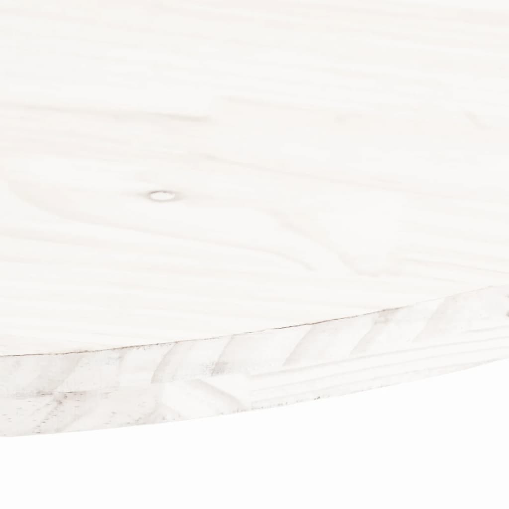 Tabletop, white, 70x35x2.5cm, solid pine, oval