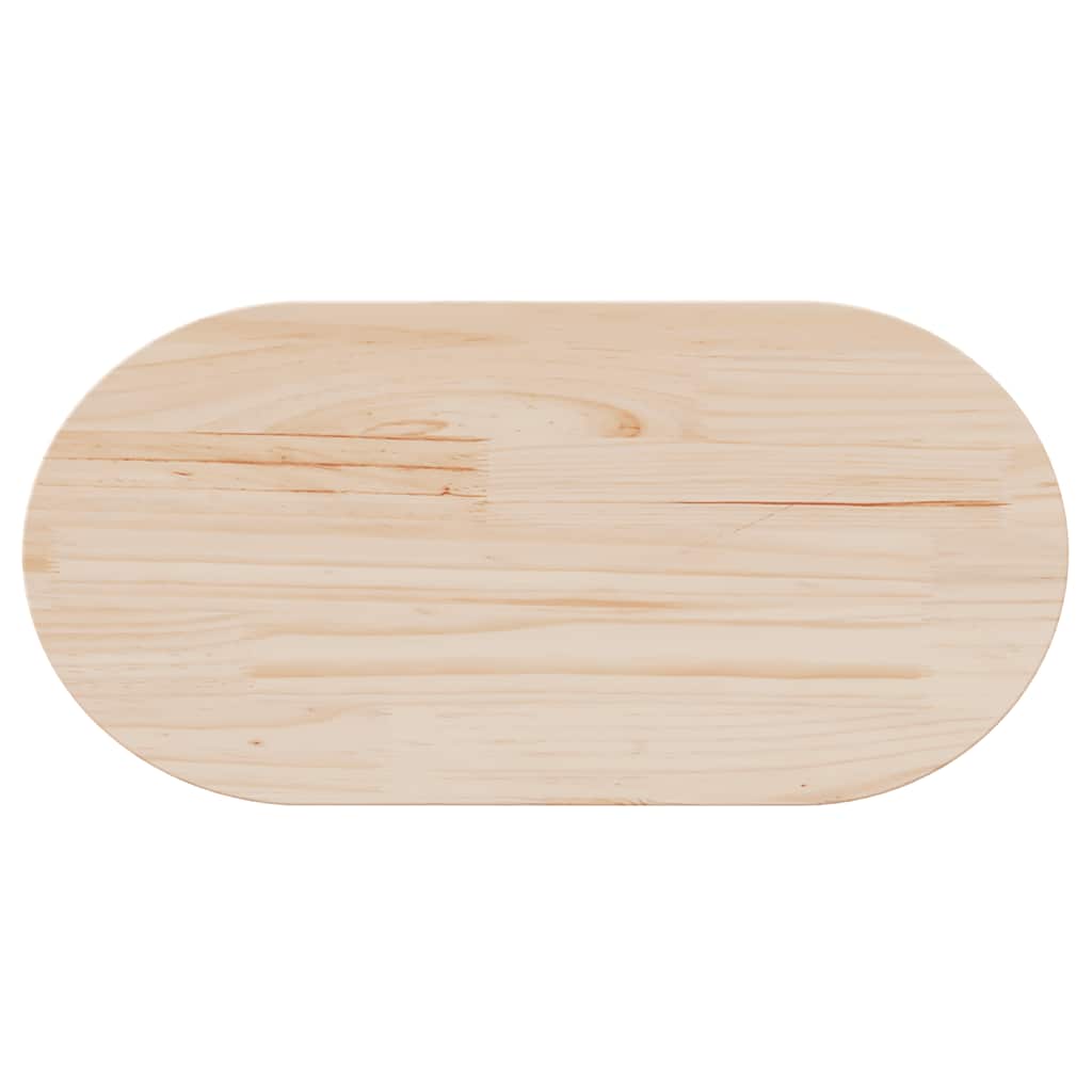 Tabletop, 70x35x2.5cm, solid pine wood, oval