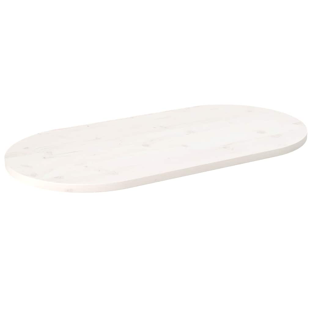Virsma, balta, 100x50x2,5cm, priedes masīvkoks, ovāla
