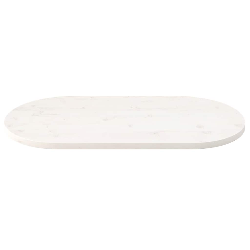 Virsma, balta, 100x50x2,5cm, priedes masīvkoks, ovāla