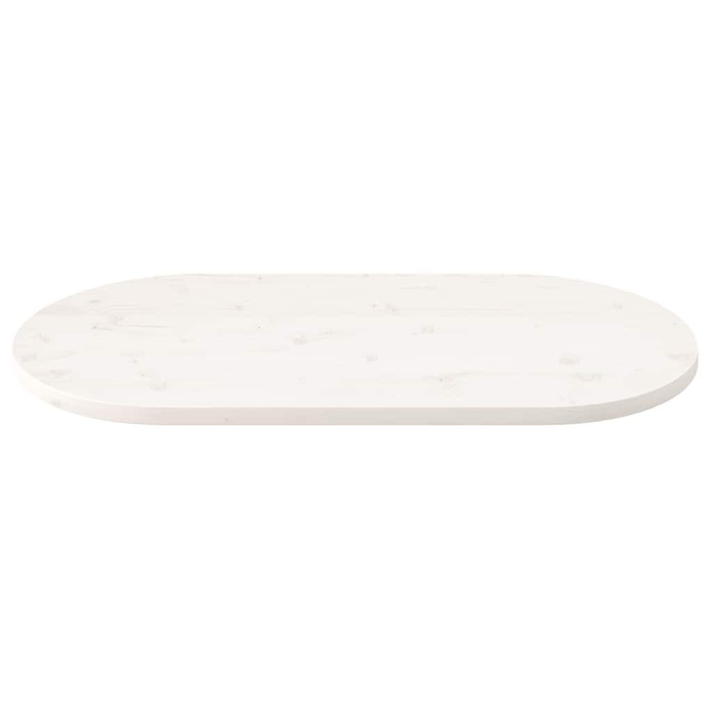 Stalviršis, baltas, 110x55x2,5cm, pušies masyvas, ovalus