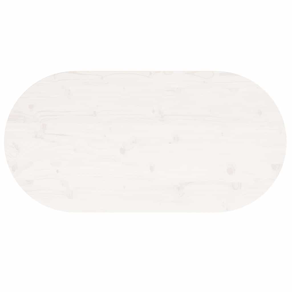 Stalviršis, baltas, 110x55x2,5cm, pušies masyvas, ovalus