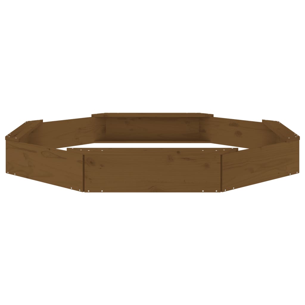 Sandpit with seats, honey, solid pine, octagonal