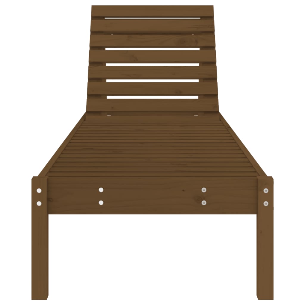 Sun lounger, honey brown, 199.5x60x74cm, solid pine