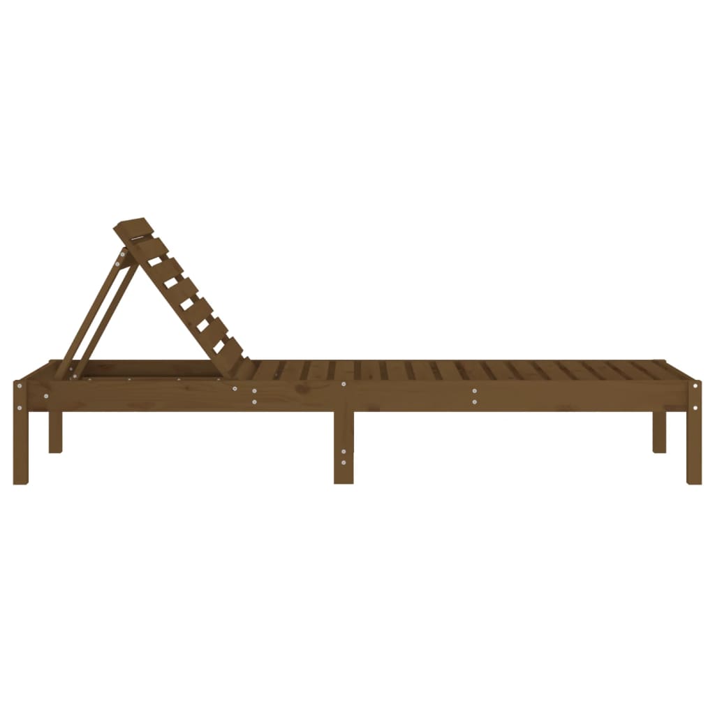 Sun lounger, honey brown, 199.5x60x74cm, solid pine