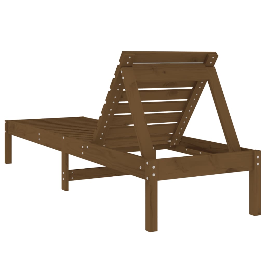 Sun lounger, honey brown, 199.5x60x74cm, solid pine