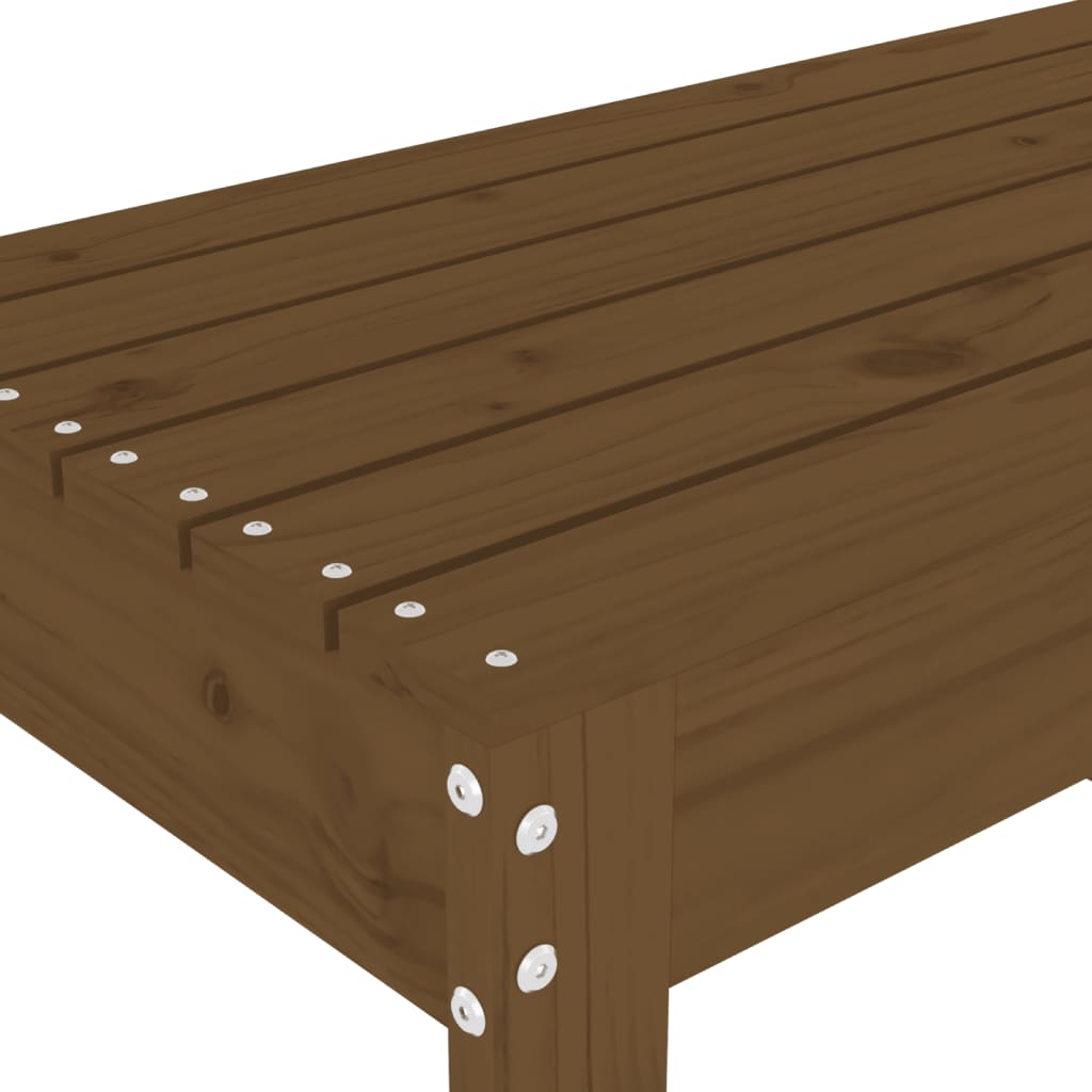 Dārza soliņš, medus brūns, 110x38x45cm, priedes masīvkoks
