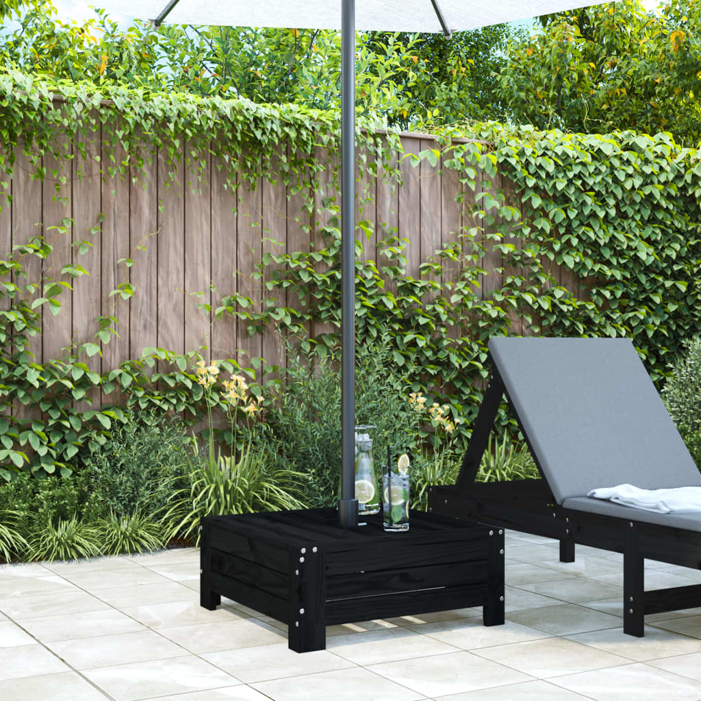 Sunshade base cover, black, solid pine