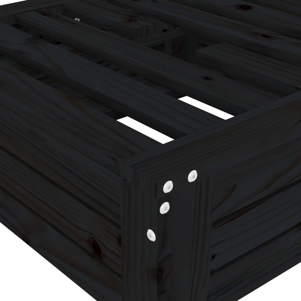 Sunshade base cover, black, solid pine