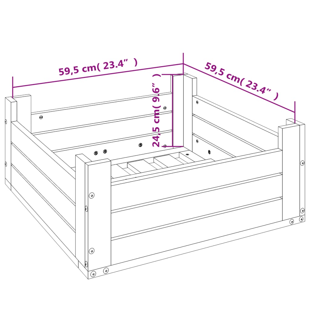 Sunshade base cover, black, solid pine
