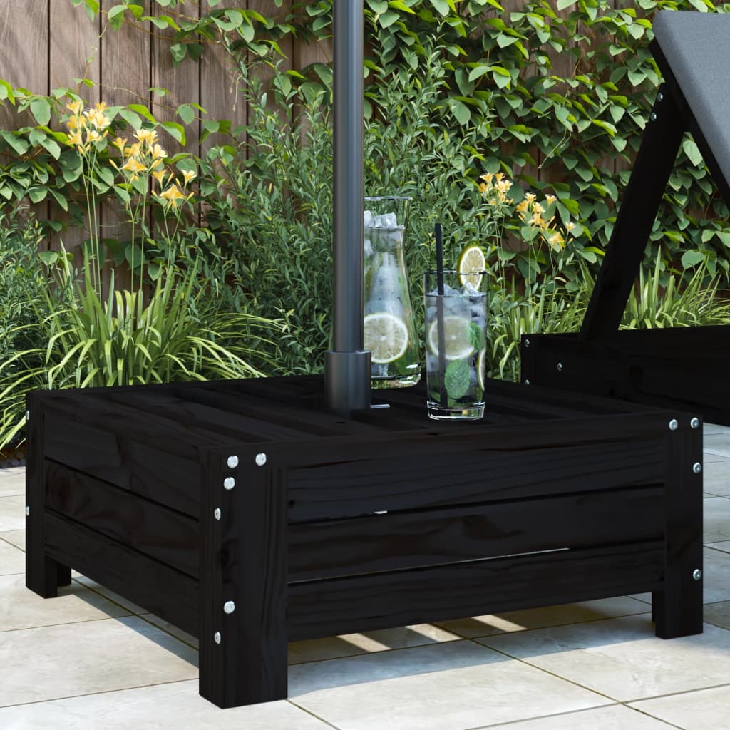 Sunshade base cover, black, solid pine
