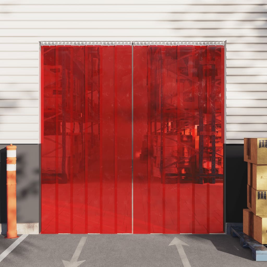 Door curtain, red, 200mmx1.6mm, 50m, PVC